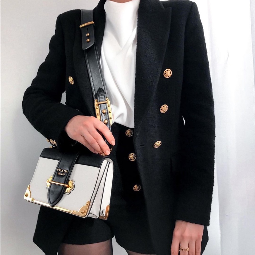 Zara  tweed blazer bloggers favorite